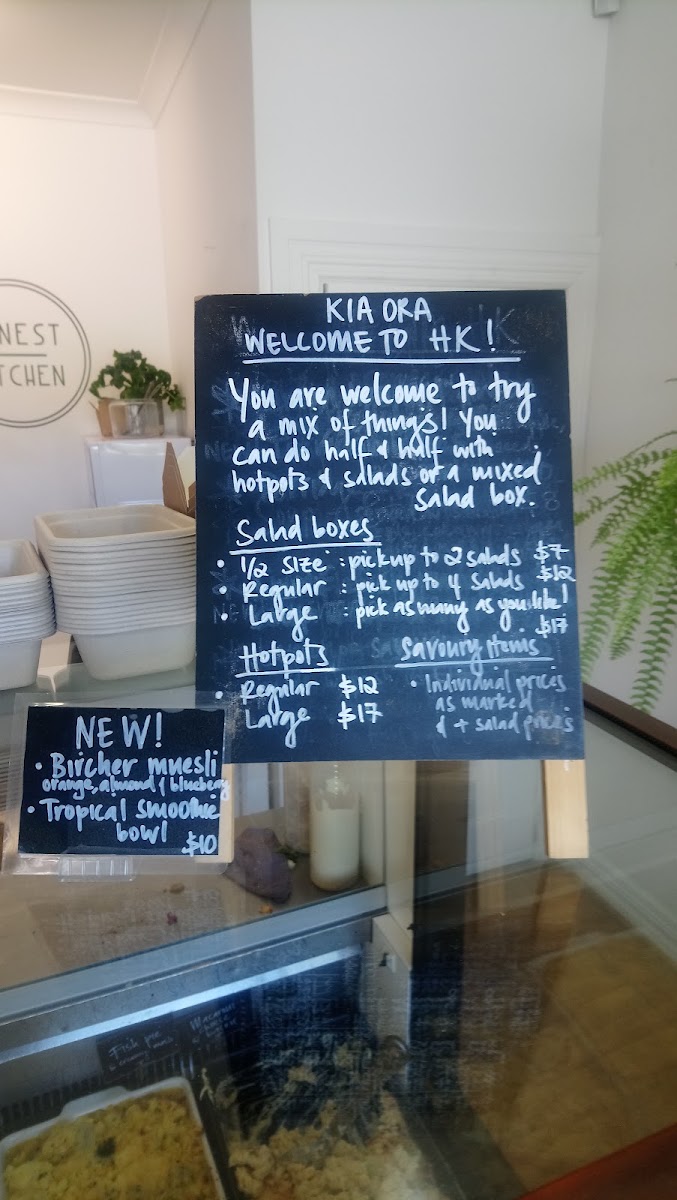 Honest Kitchen menu board