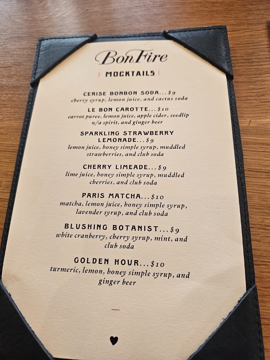 BonFire menu board