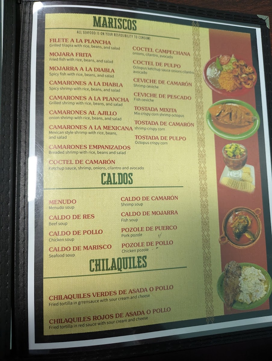 Los Abuelos Mexican Restaurant, LLC menu board