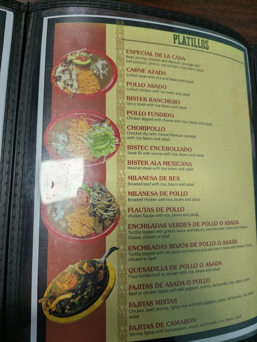 Los Abuelos Mexican Restaurant, LLC menu board