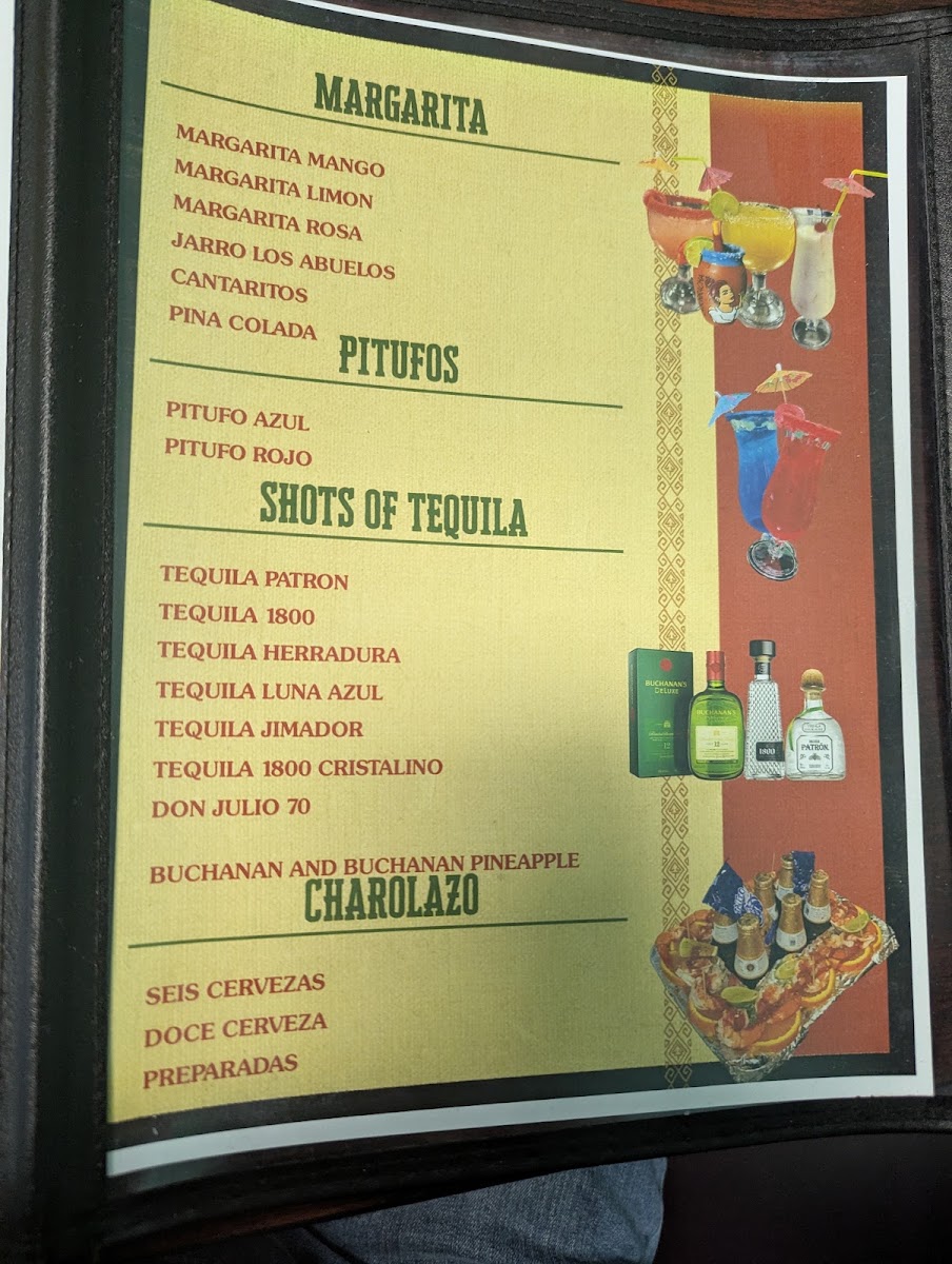 Los Abuelos Mexican Restaurant, LLC menu board