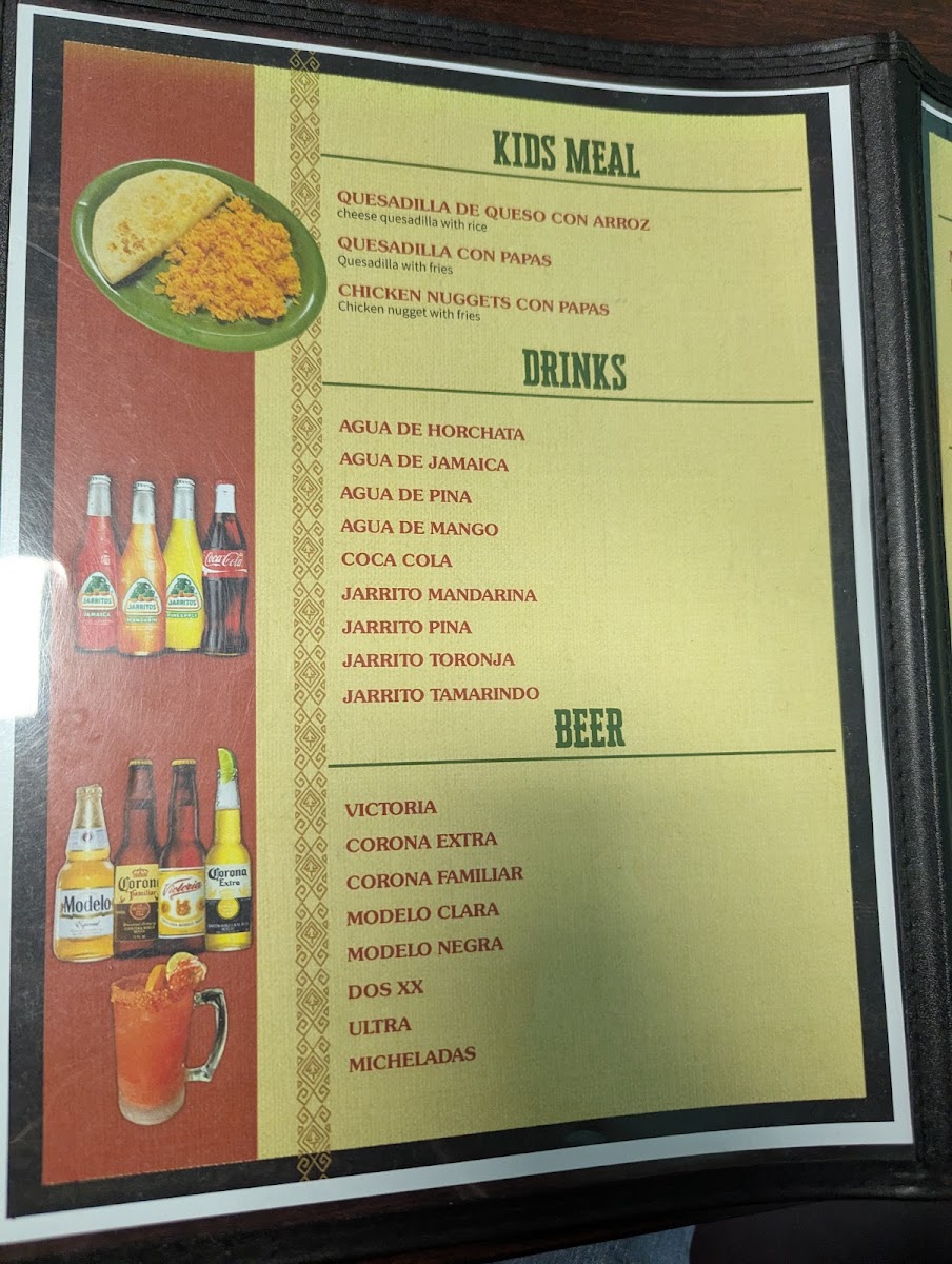 Los Abuelos Mexican Restaurant, LLC menu board