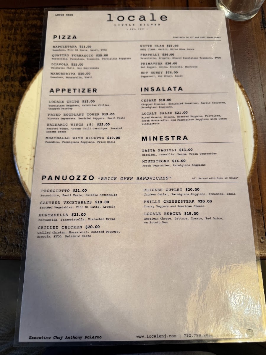 Locale menu board