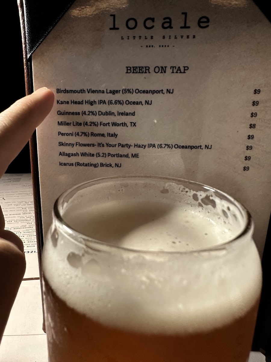 Locale menu board