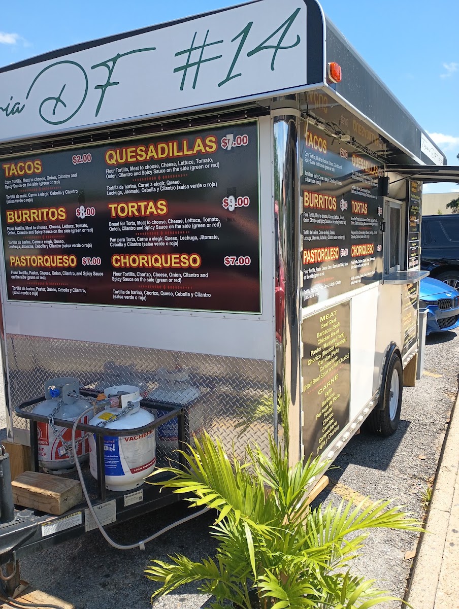 Taqueria DF #14 menu board