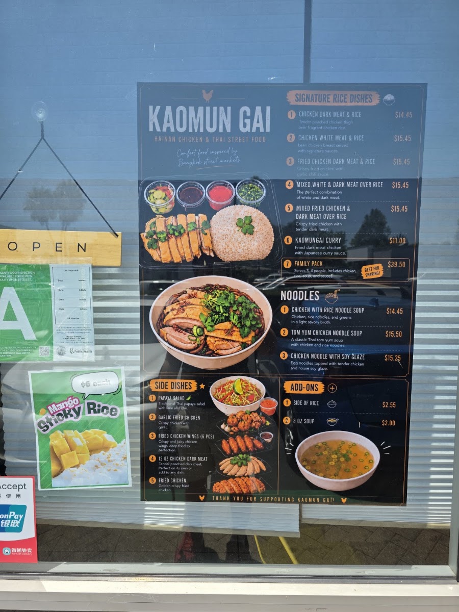 Kaomungai menu board