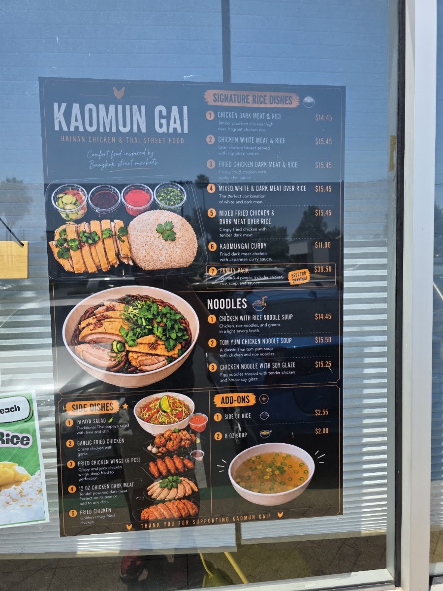 Kaomungai menu board