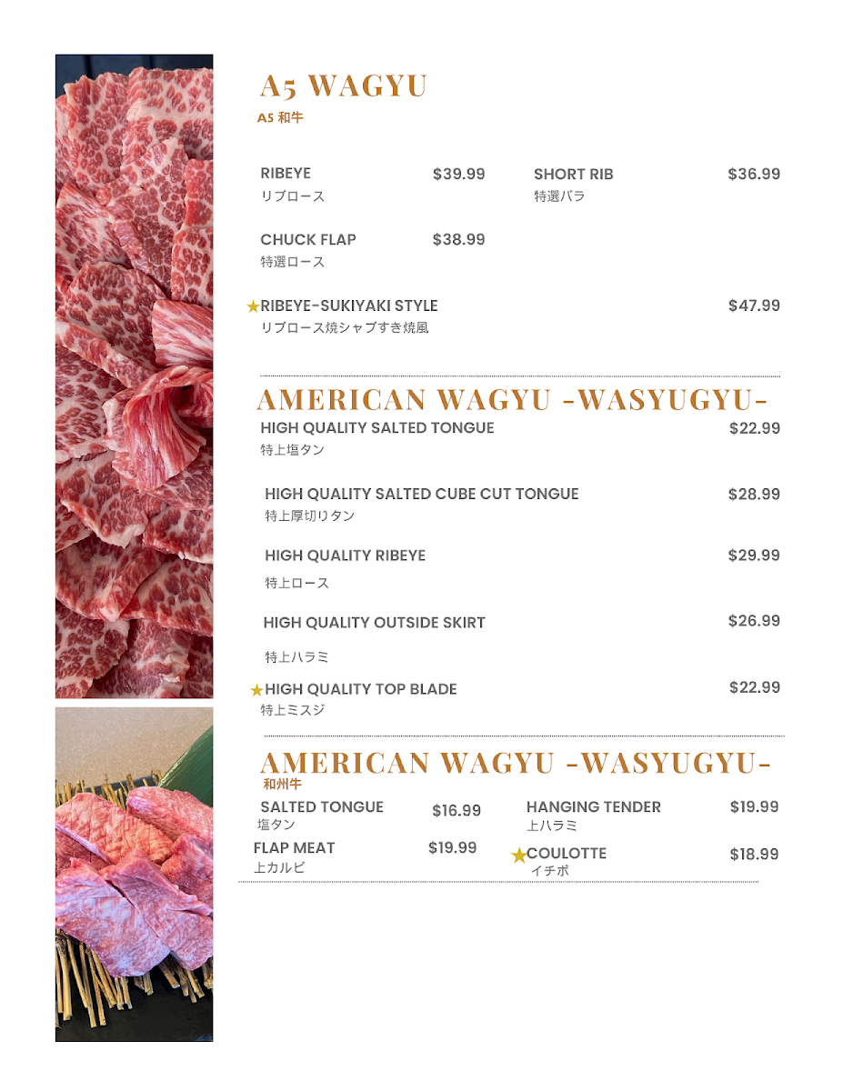 Torachan Japanese BBQ menu board