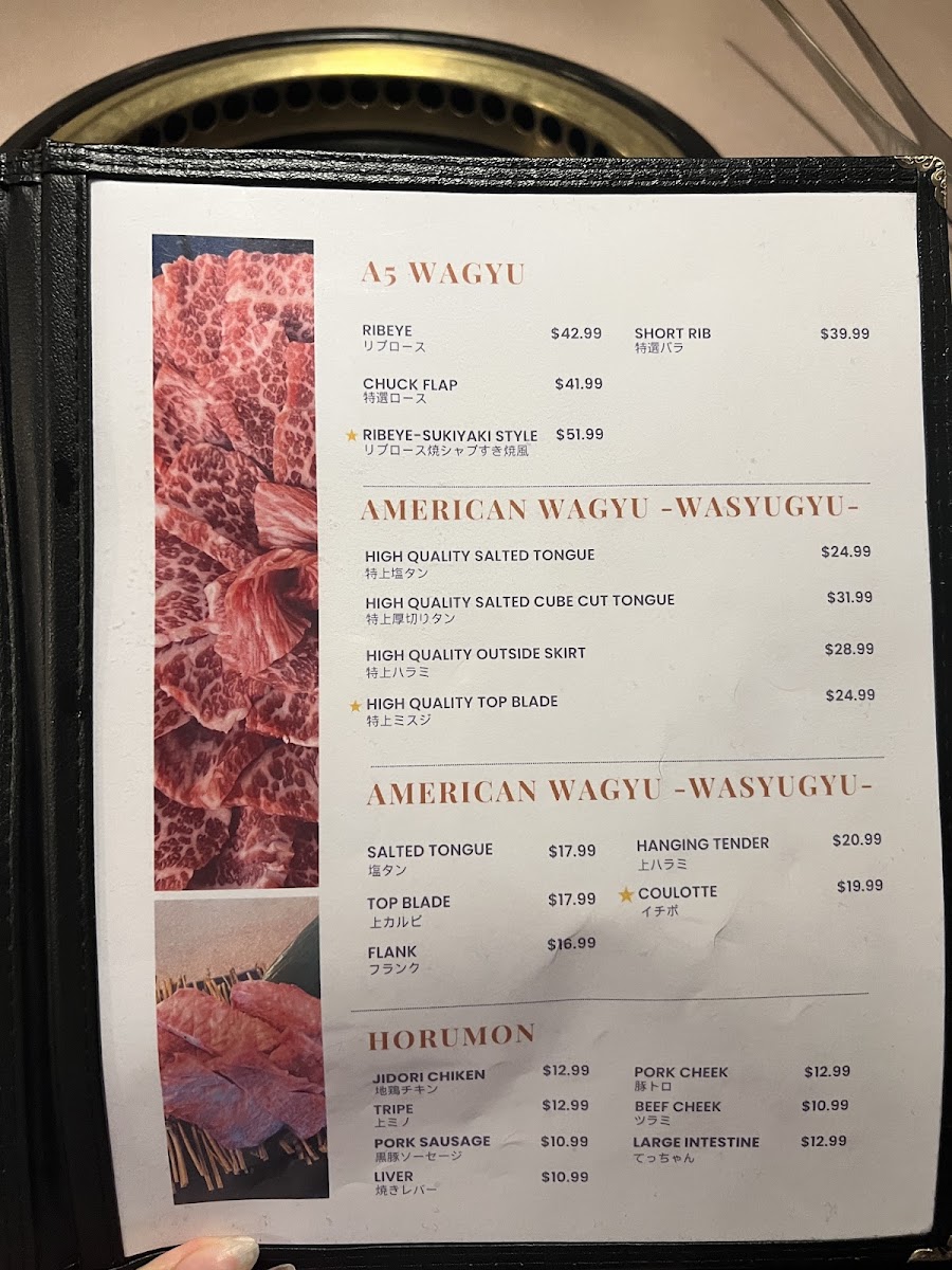 Torachan Japanese BBQ menu board