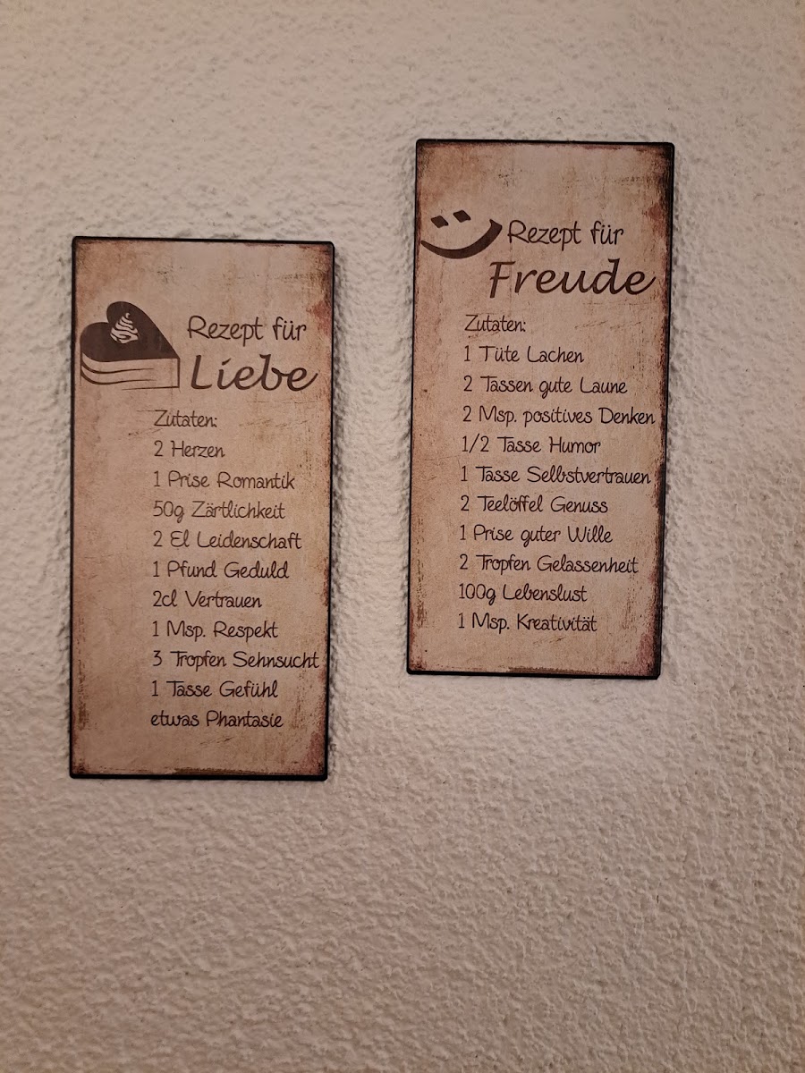 Heidi's Caféstübchen menu board