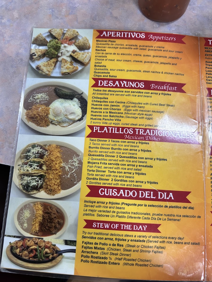 Taqueria La Rosita Palatine menu board