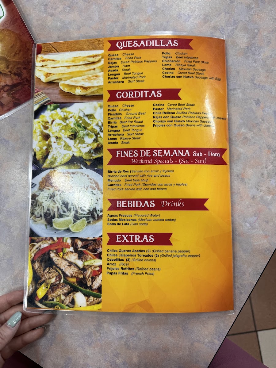 Taqueria La Rosita Palatine menu board
