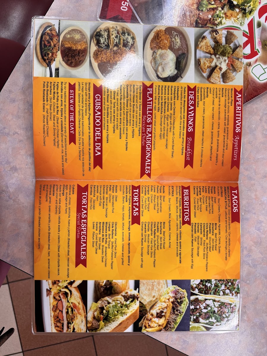Taqueria La Rosita Palatine menu board