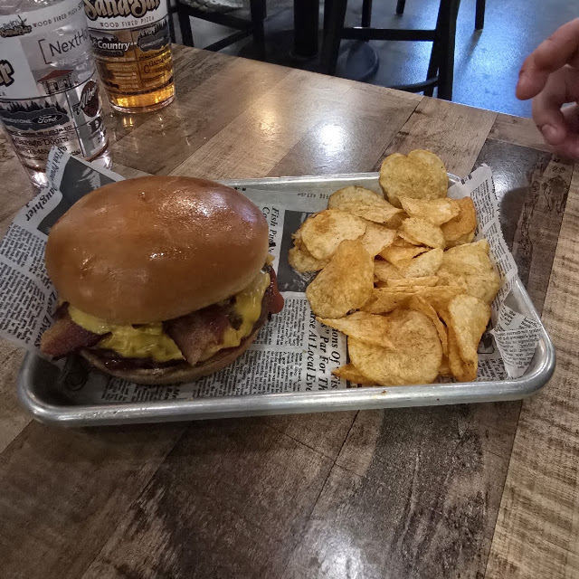 Bacon Cheeseburger and Chips