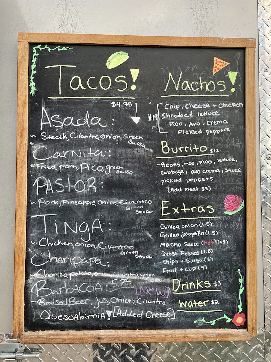 Sabores Y Colores - Authentic Mexican and Fusion menu board
