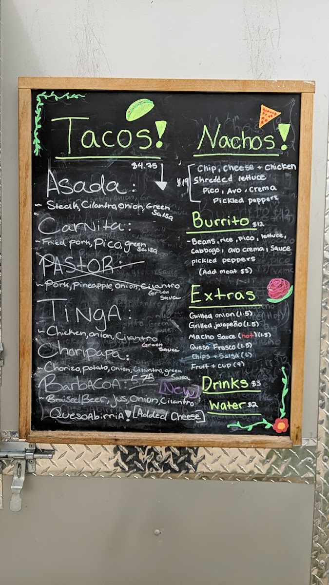 Sabores Y Colores - Authentic Mexican and Fusion menu board