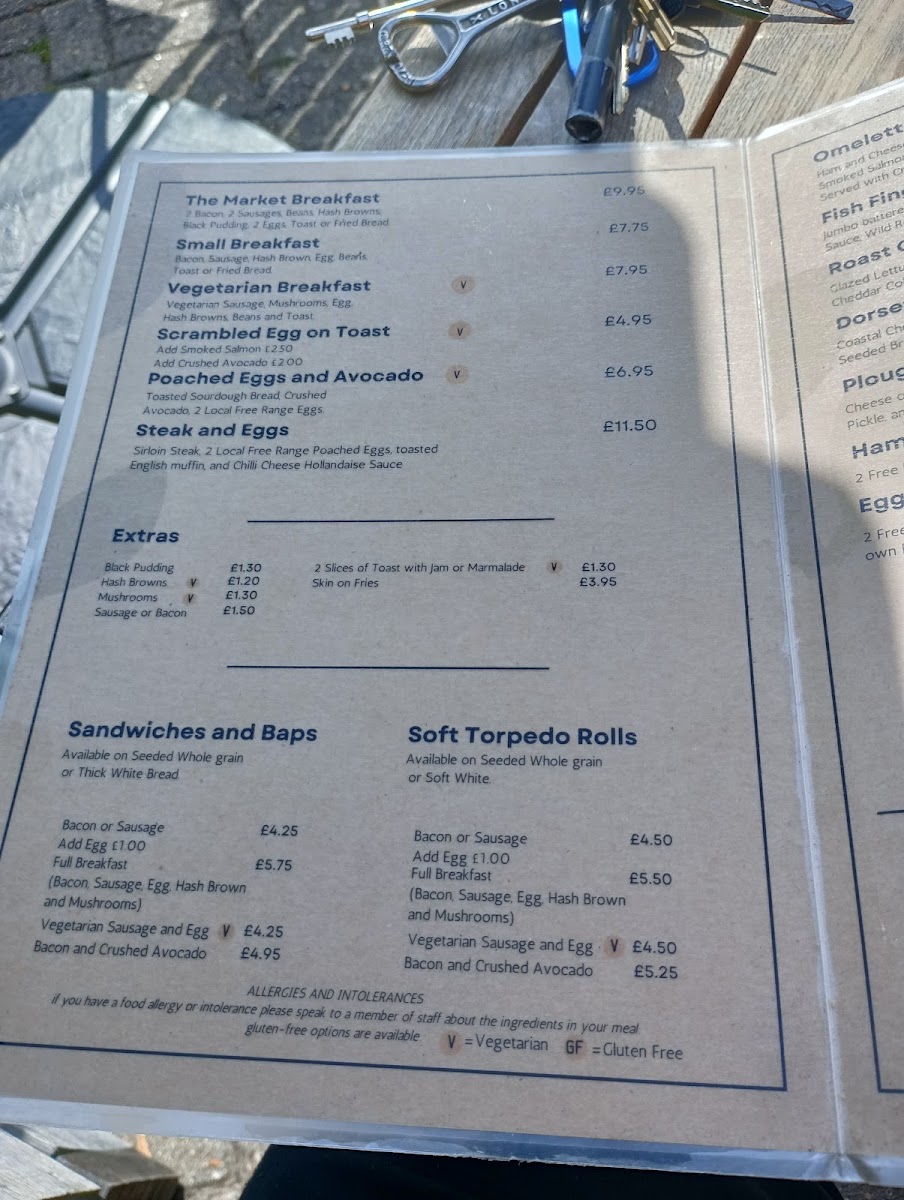 Dorchester Market Cafe menu board