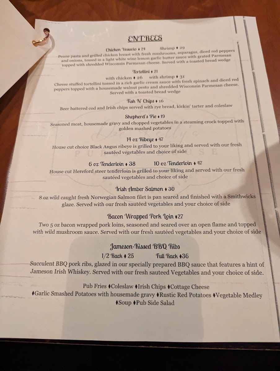 Doc Kelly's Public House menu board
