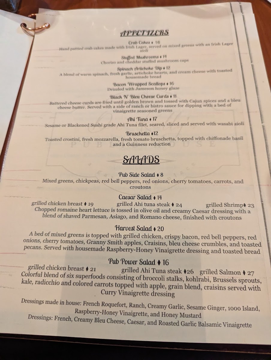 Doc Kelly's Public House menu board