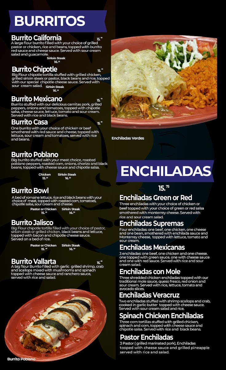 Mexico Grill & Bar menu board
