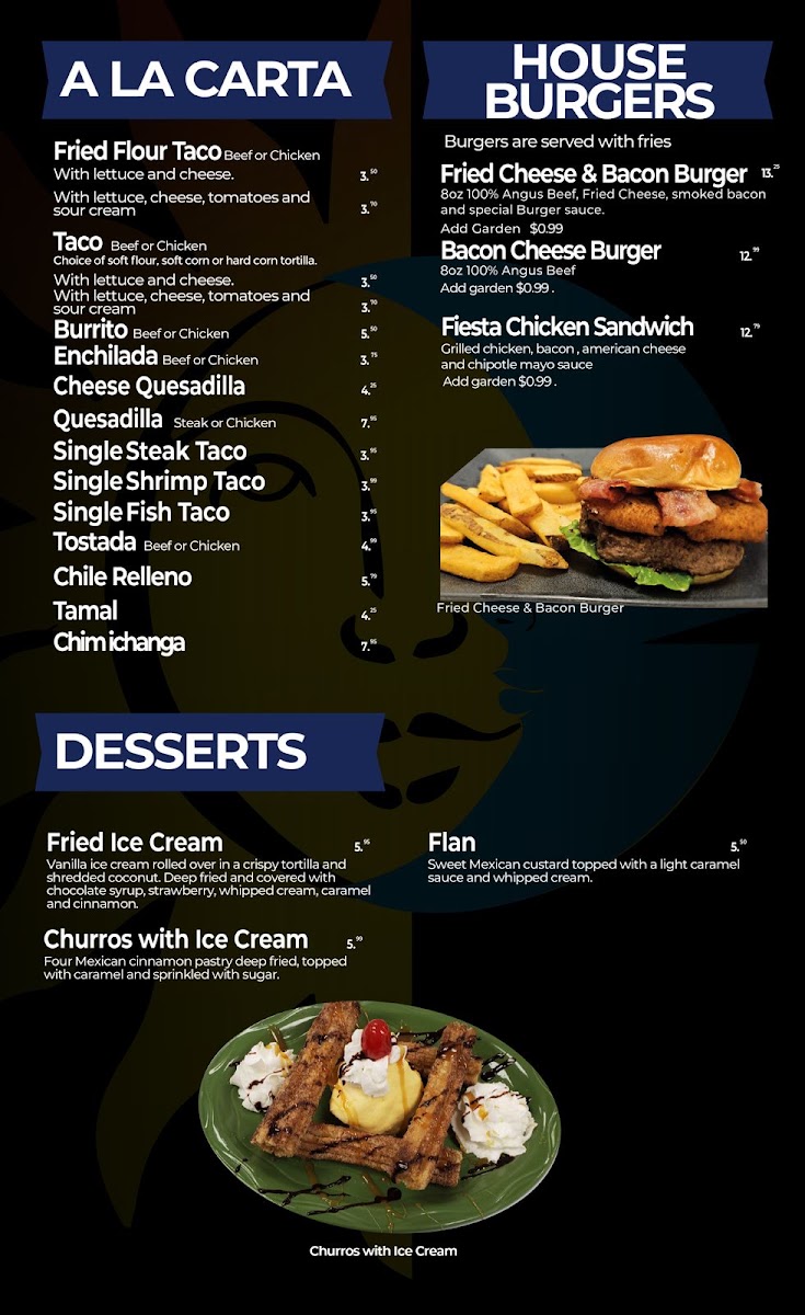 Mexico Grill & Bar menu board