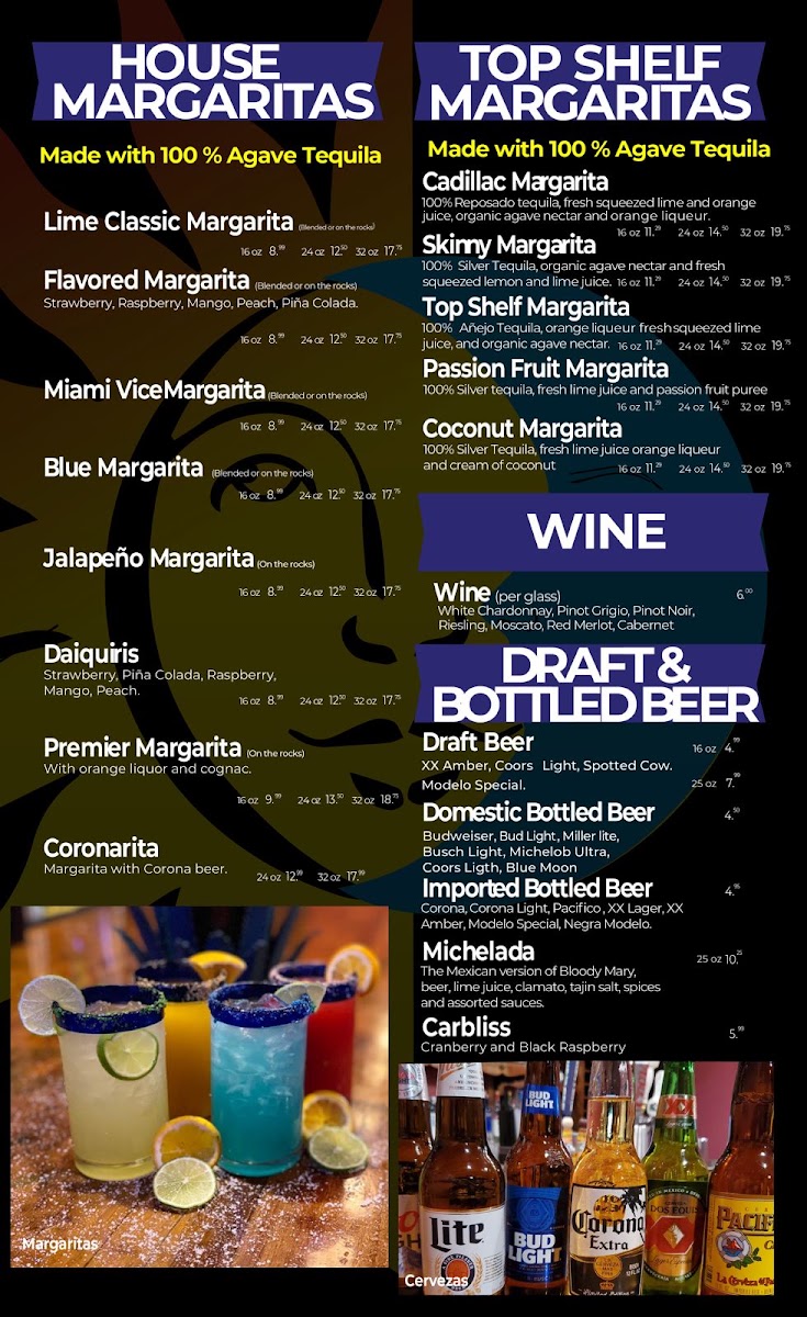 Mexico Grill & Bar menu board