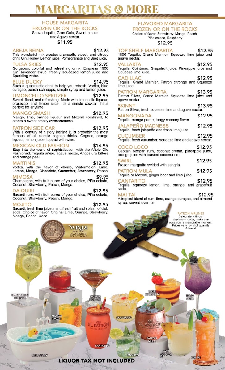El Patron Cocina Mexicana menu board