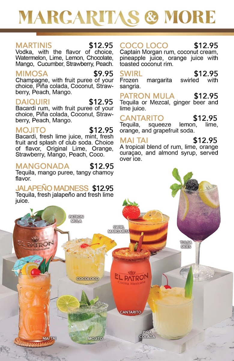 El Patron Cocina Mexicana menu board