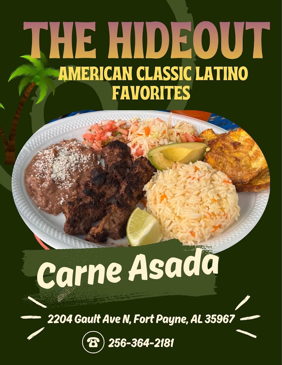 The Hideout Restaurant menu board