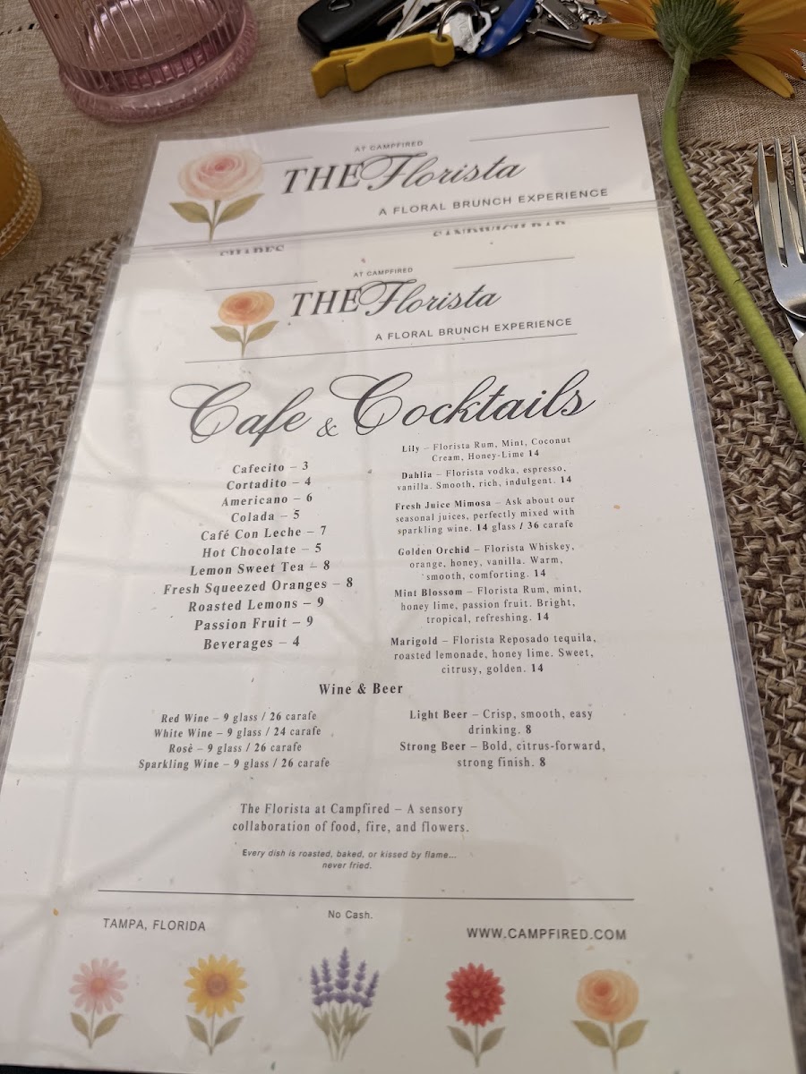 Campfired menu board