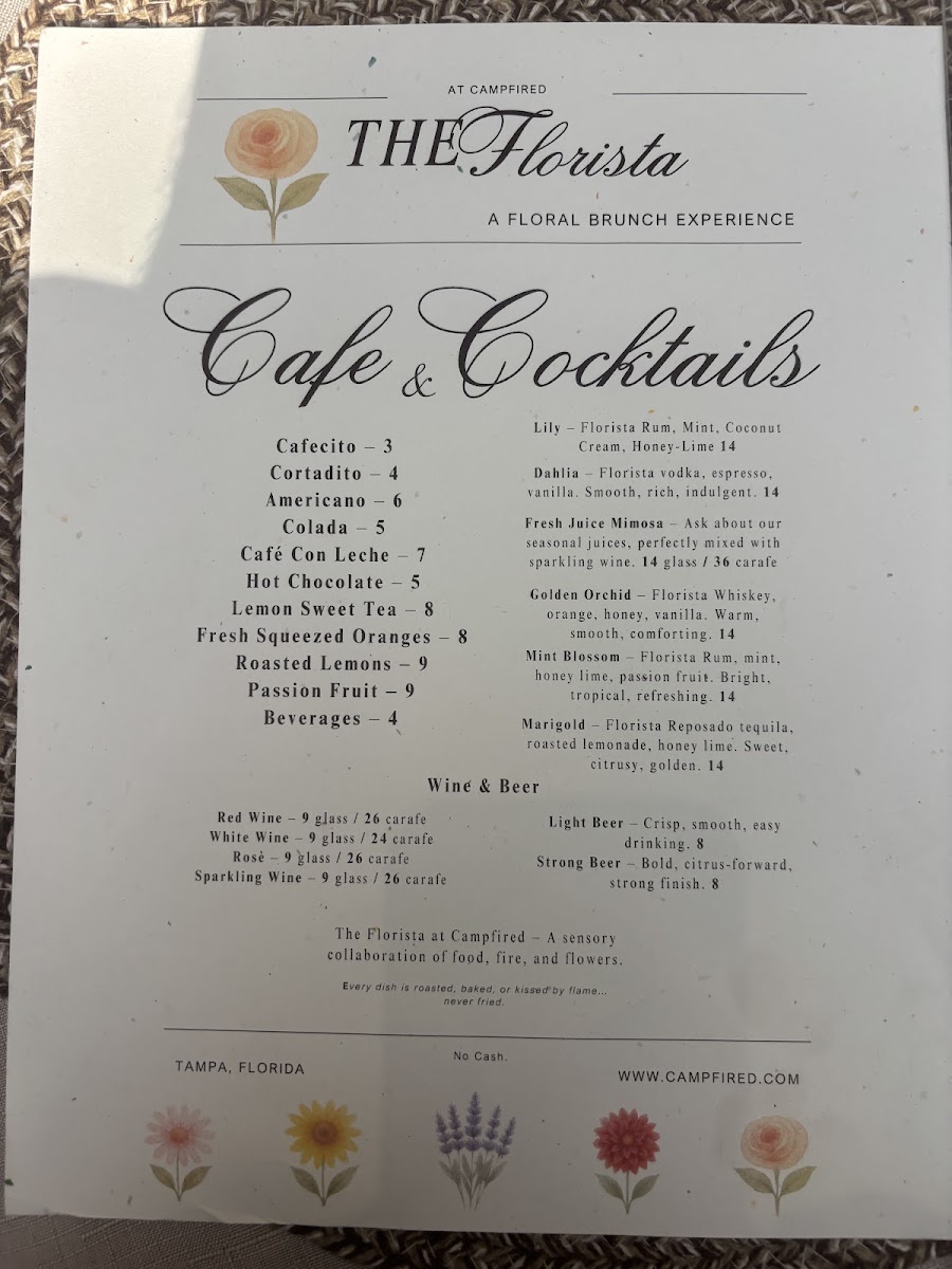 Campfired menu board
