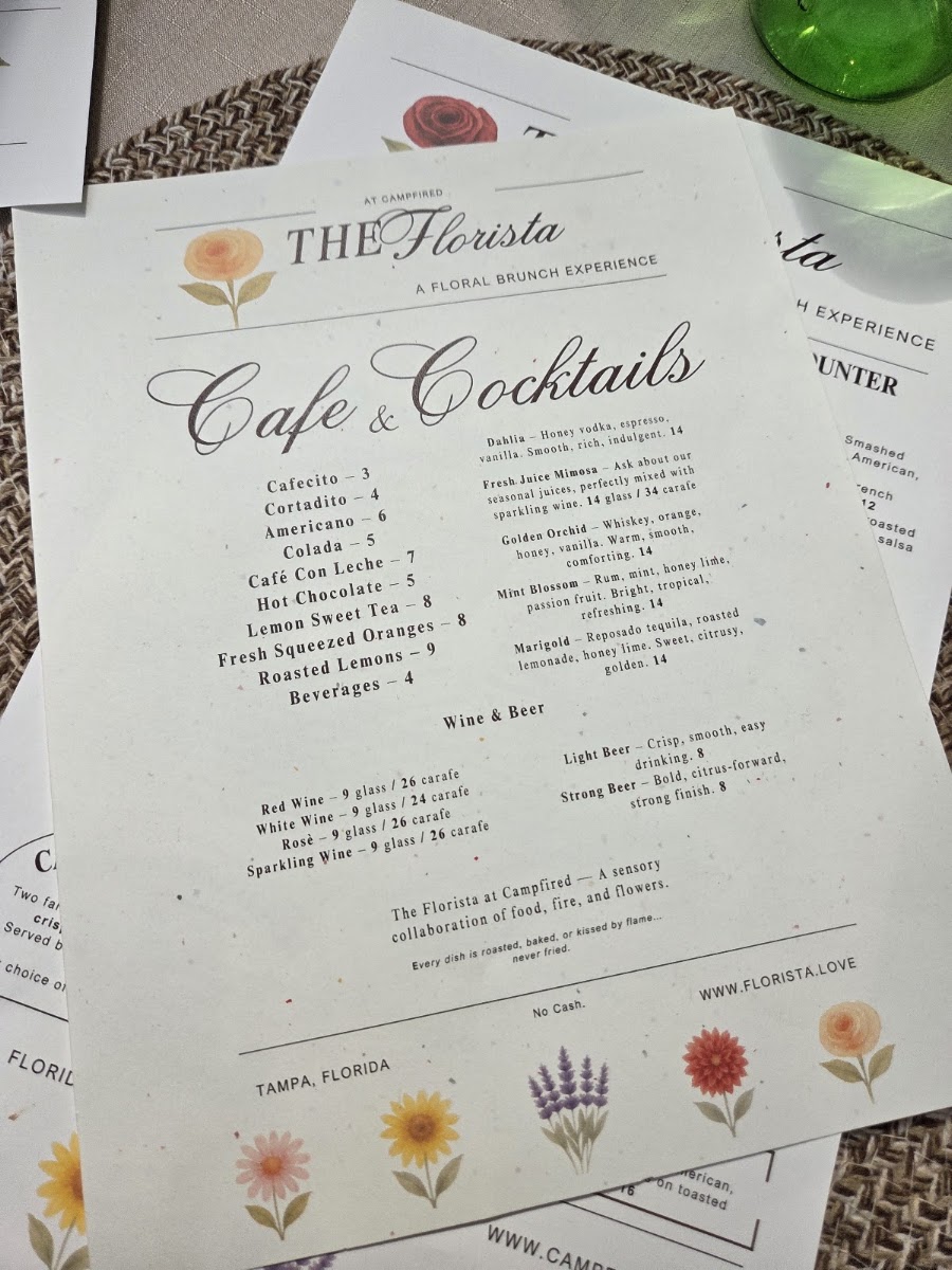 Campfired menu board