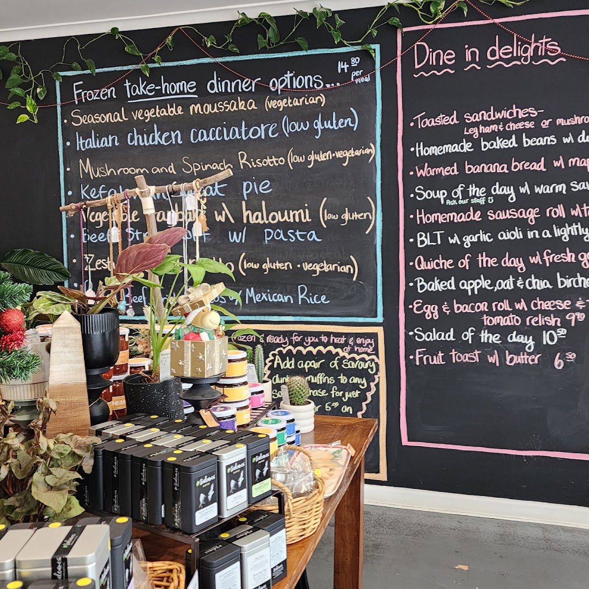 Larder & Thyme Ferntree Gully menu board