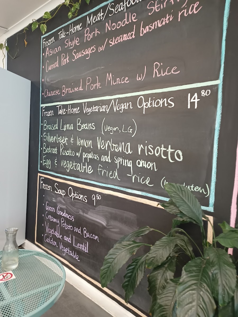 Larder & Thyme Ferntree Gully menu board