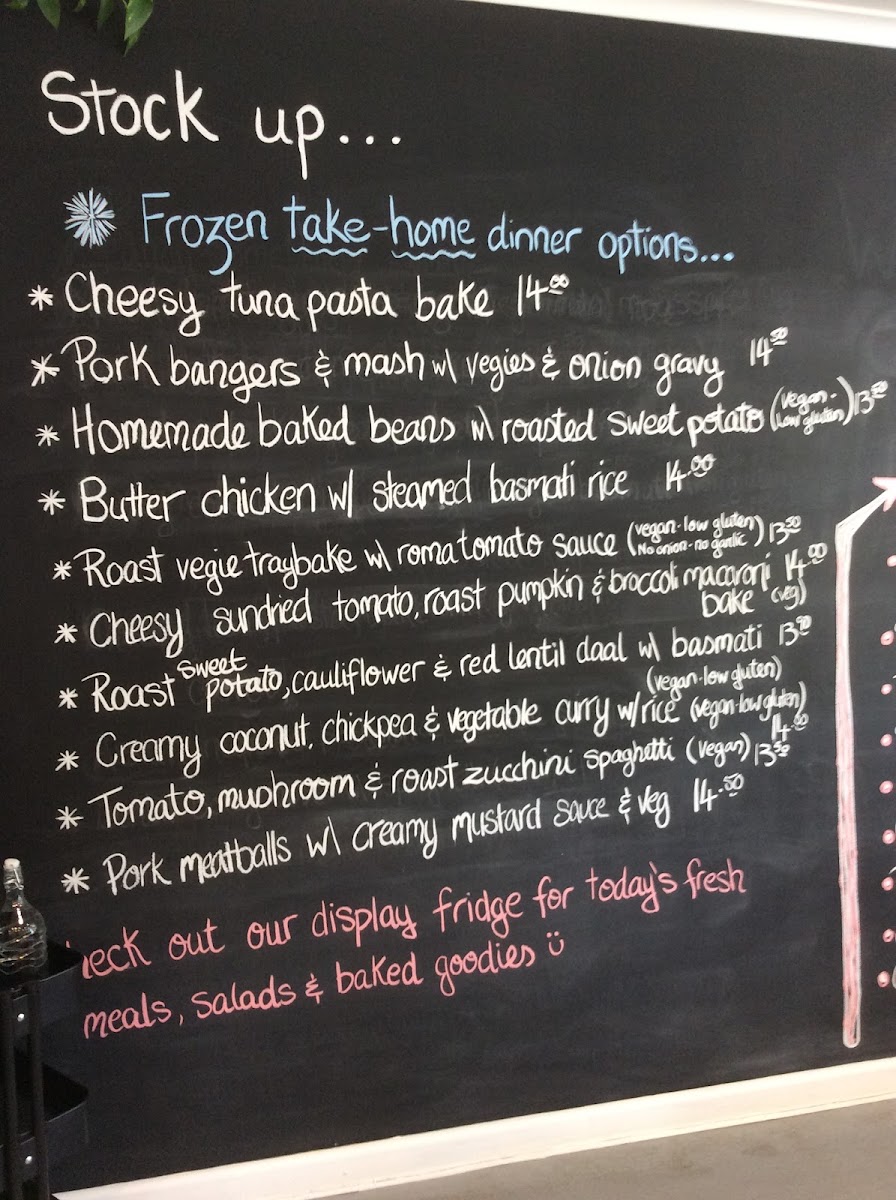 Larder & Thyme Ferntree Gully menu board