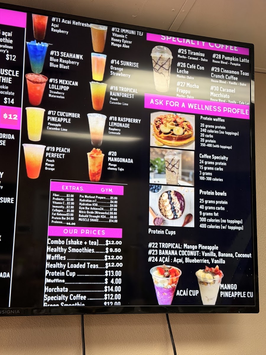 The Protein Spot menu board