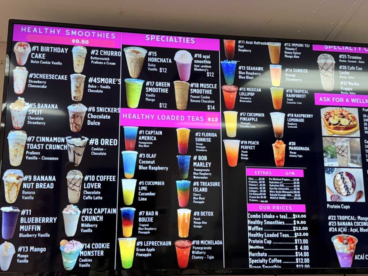 The Protein Spot menu board