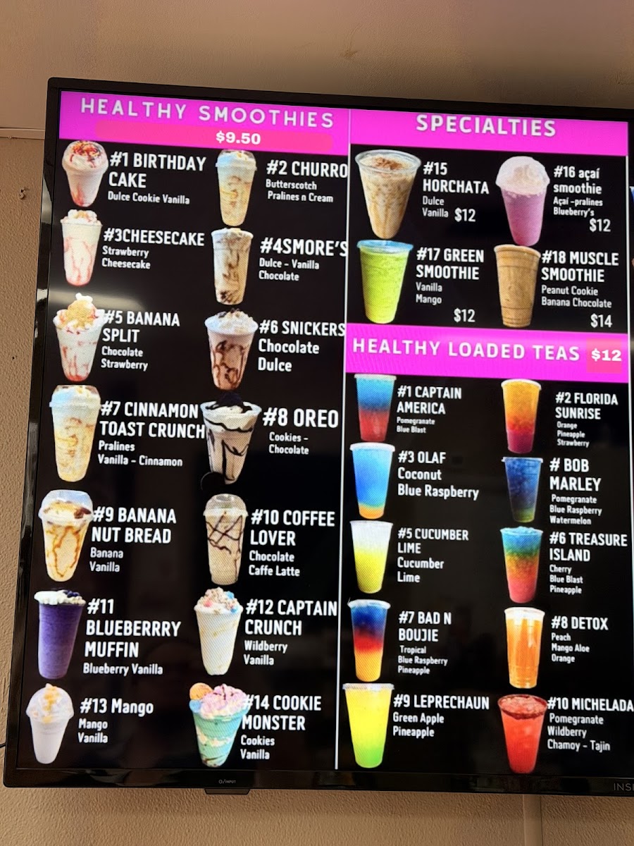 The Protein Spot menu board