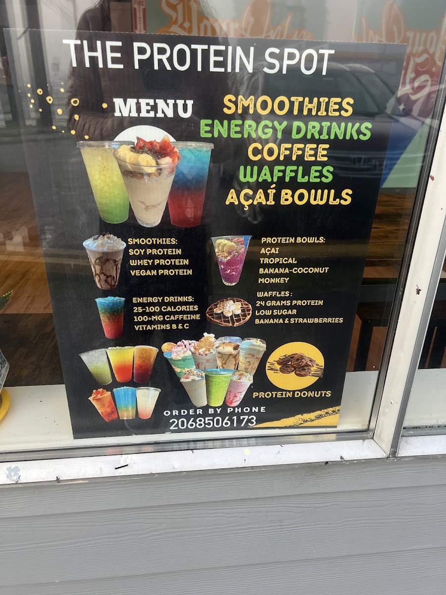 The Protein Spot menu board