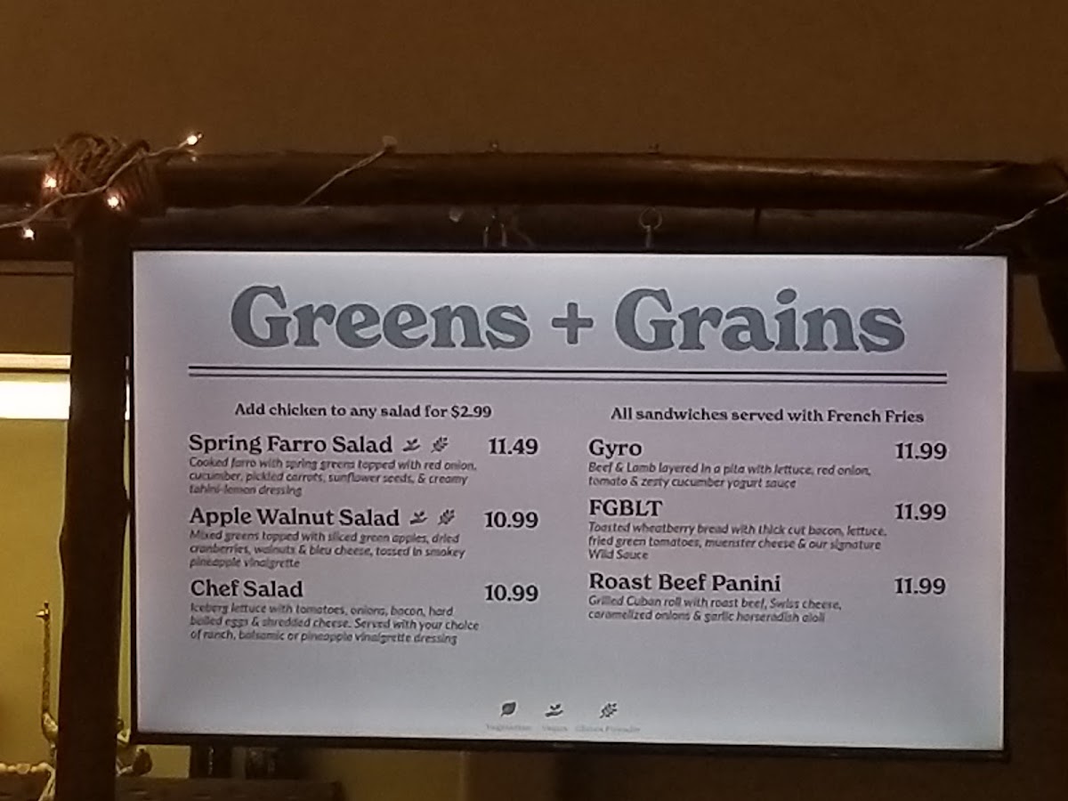 African Outpost menu board