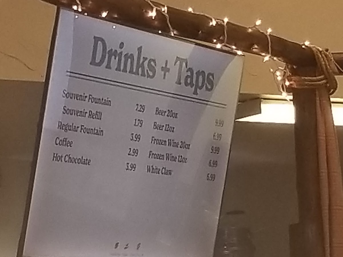 African Outpost menu board
