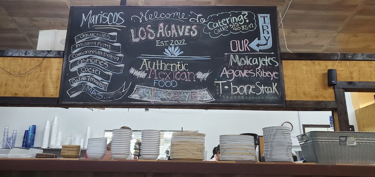 Los Agaves ruidoso downs menu board