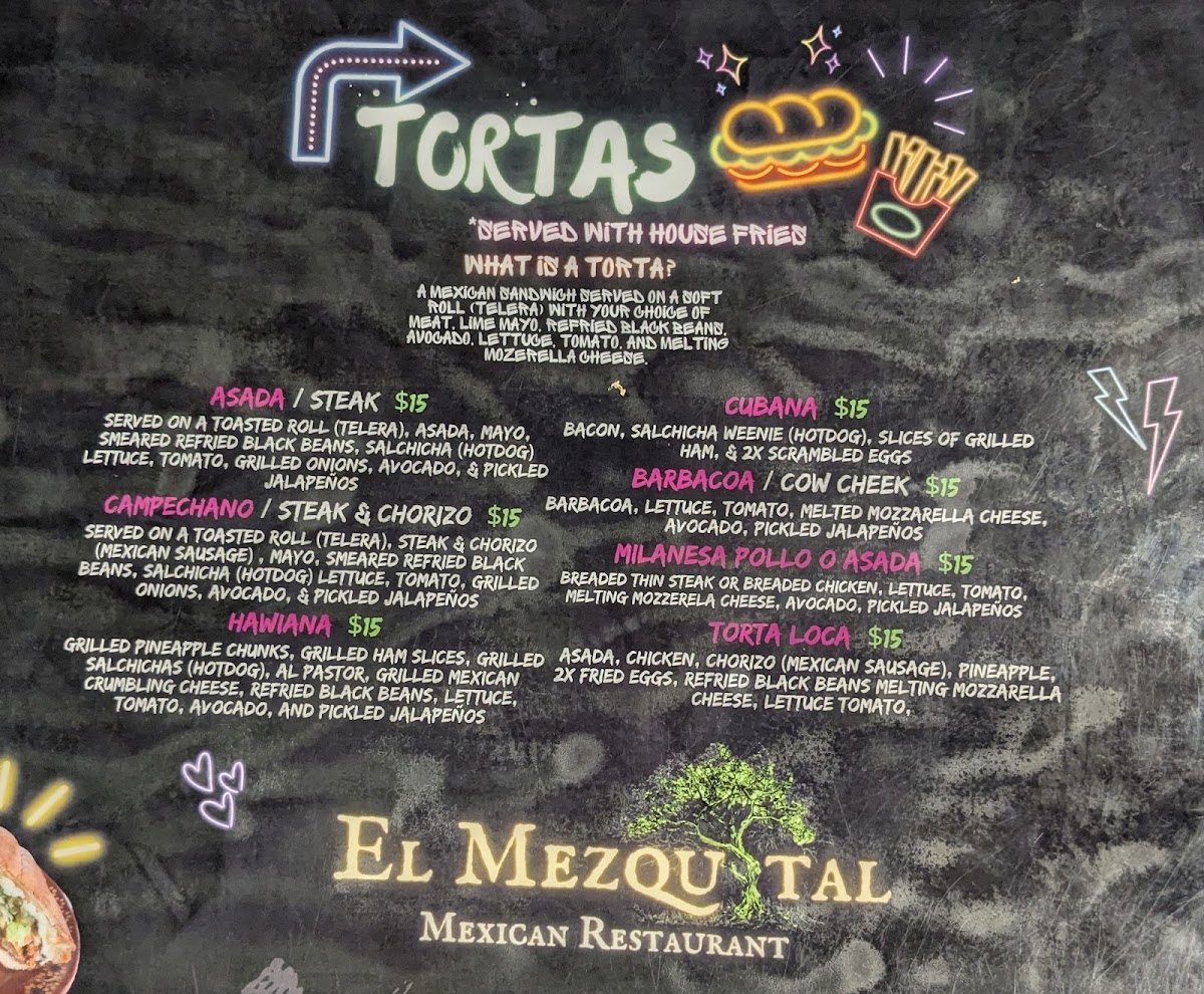 El Mezquital menu board