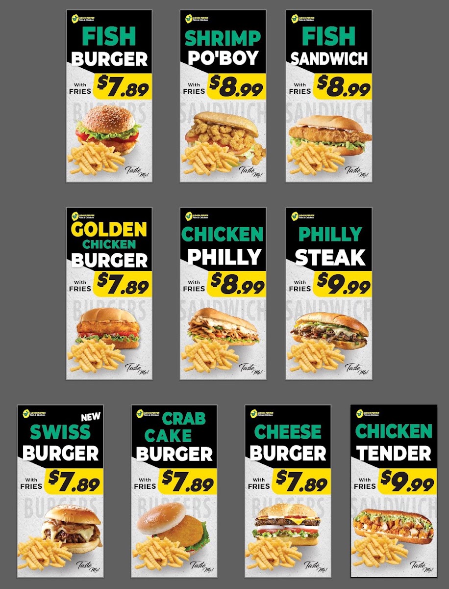 Lemon Pepper Fish and Chicken Albany menu board