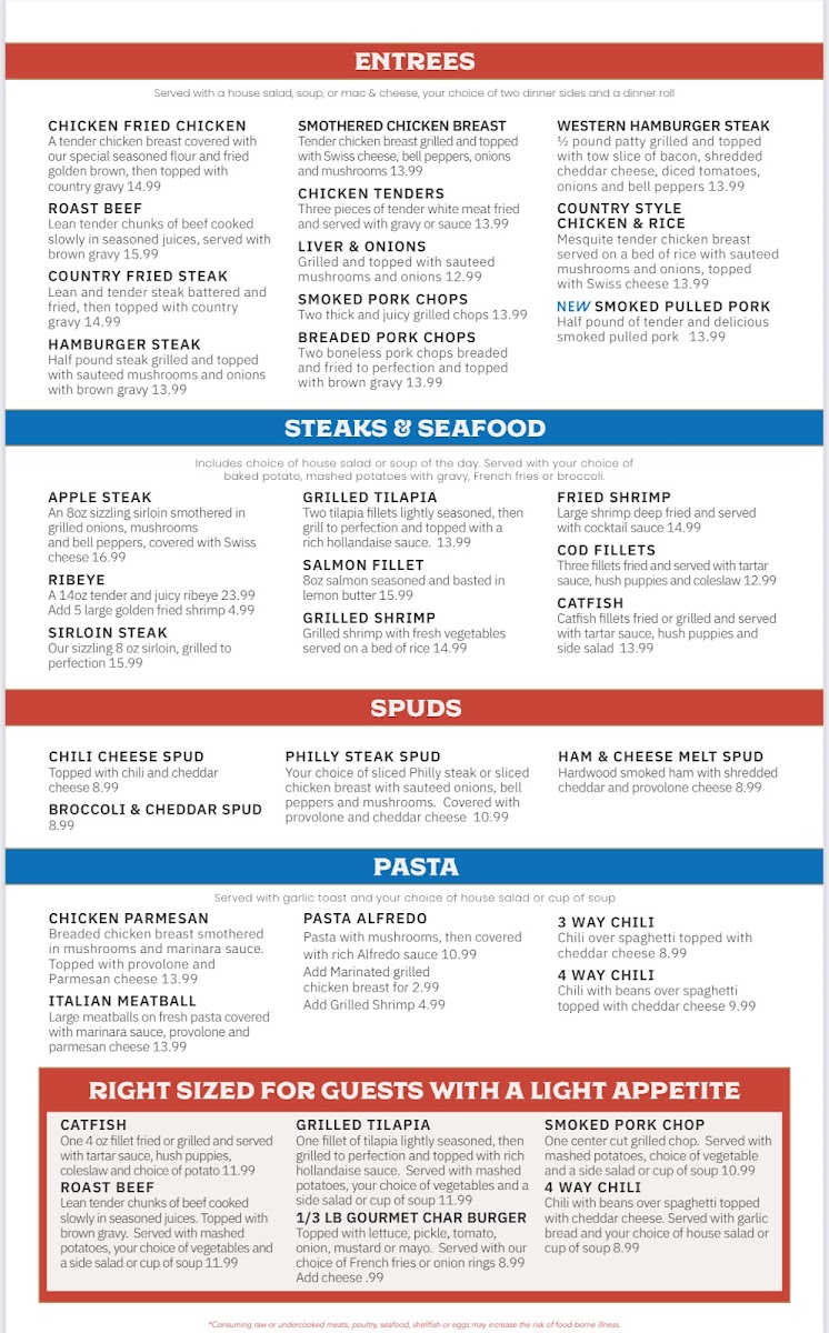 Apple Barrel Cafe - Midtown menu board