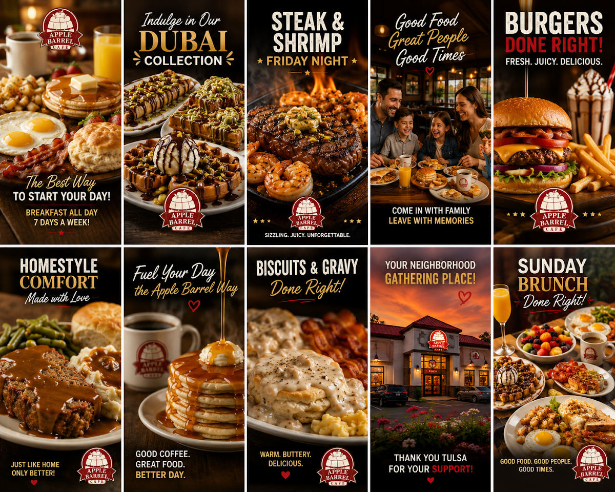 Apple Barrel Cafe - Midtown menu board