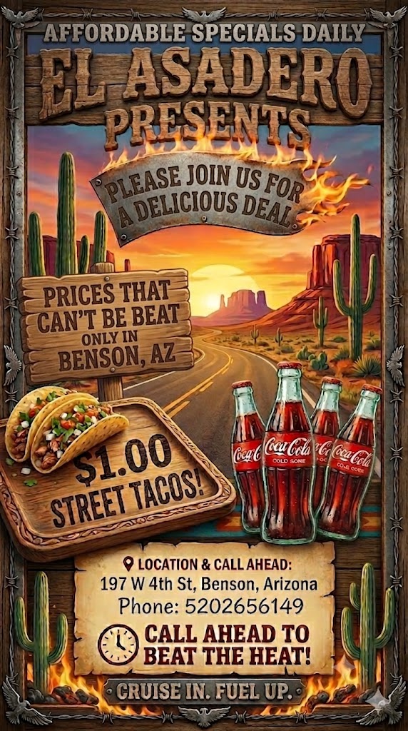 El Asadero menu board