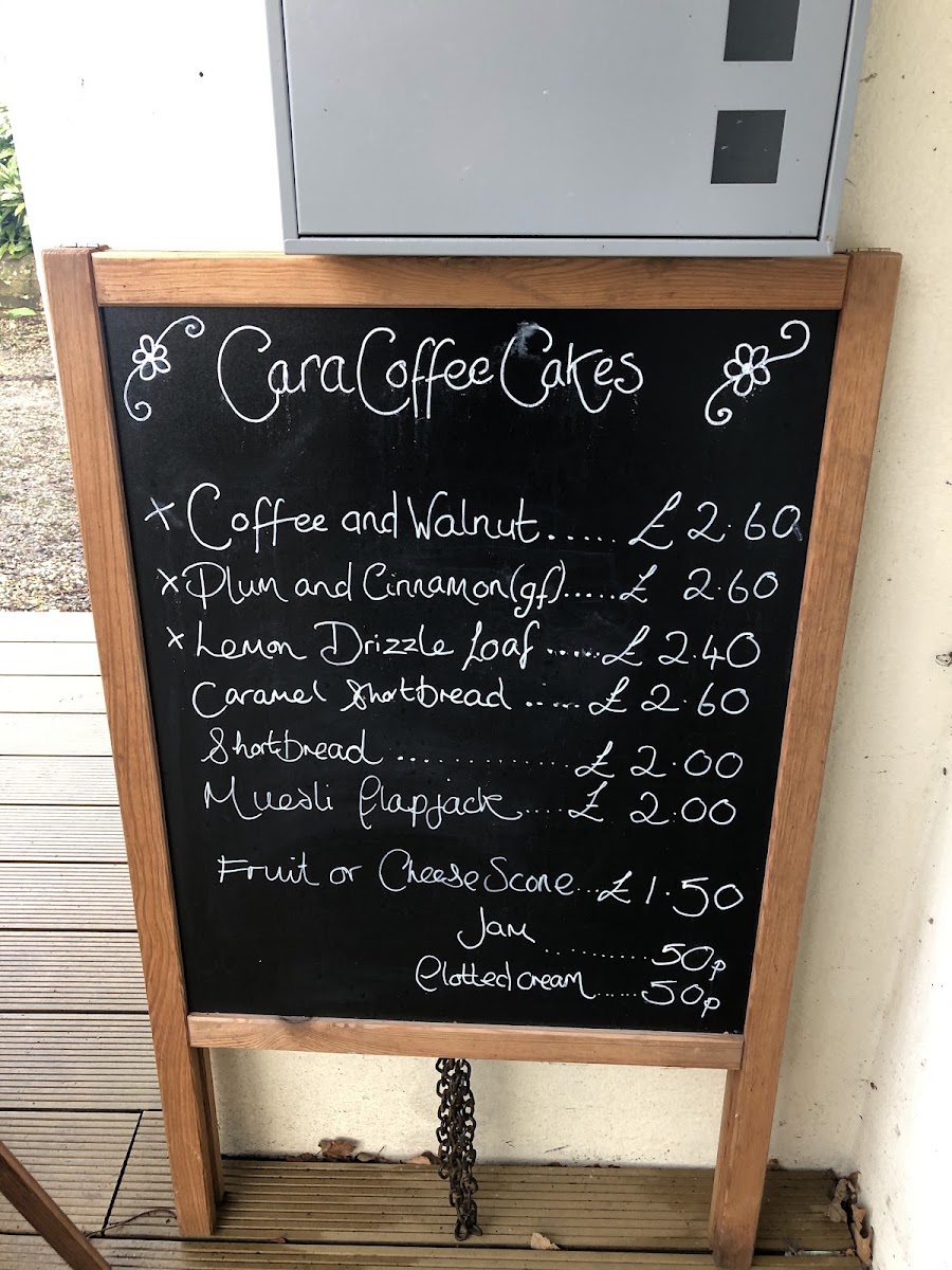 Cara Coffee menu board