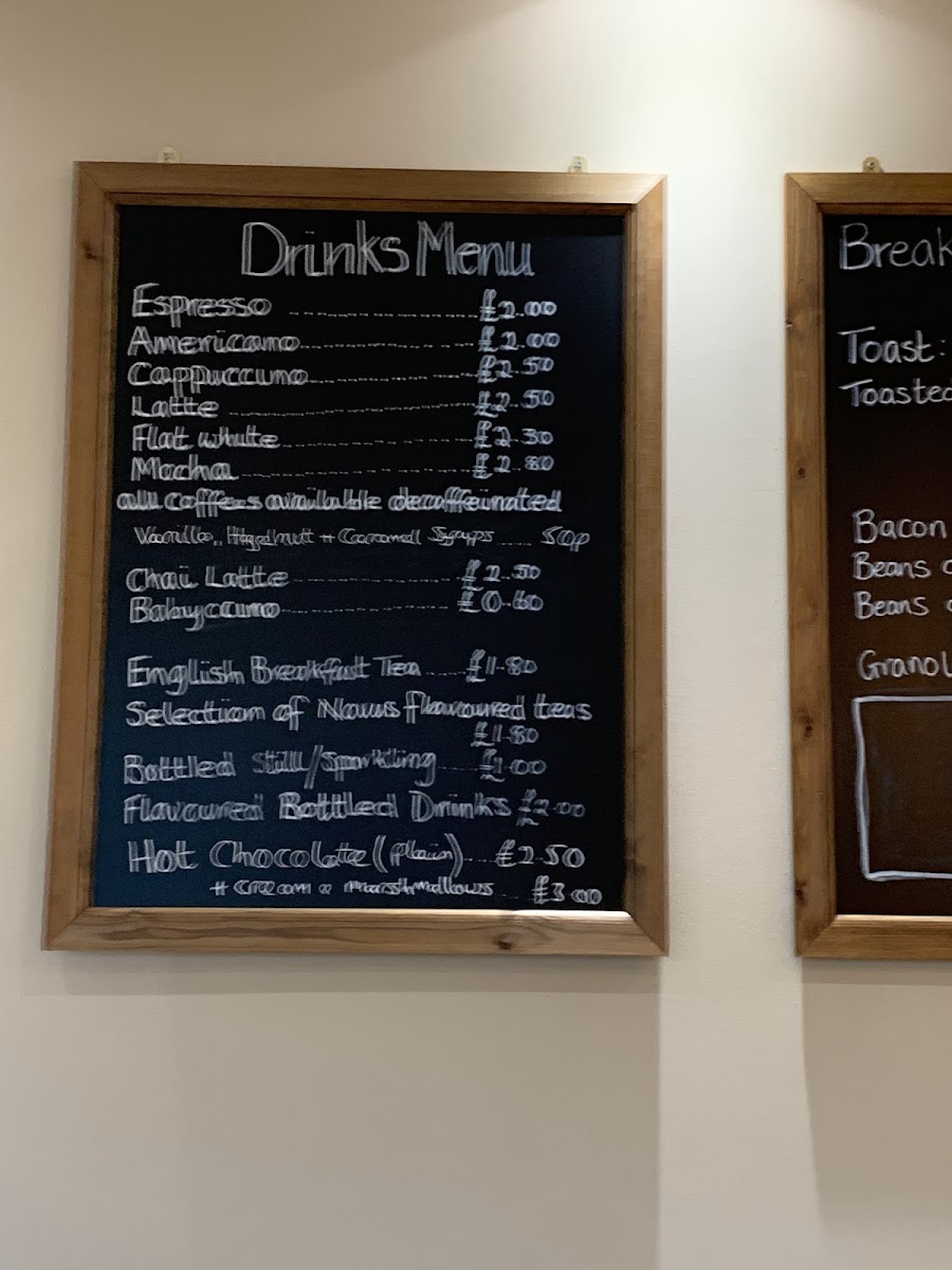 Cara Coffee menu board