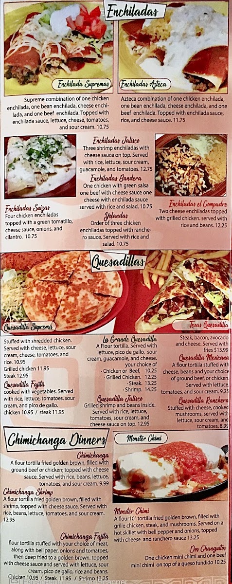 El Jalisco Johnston City menu board